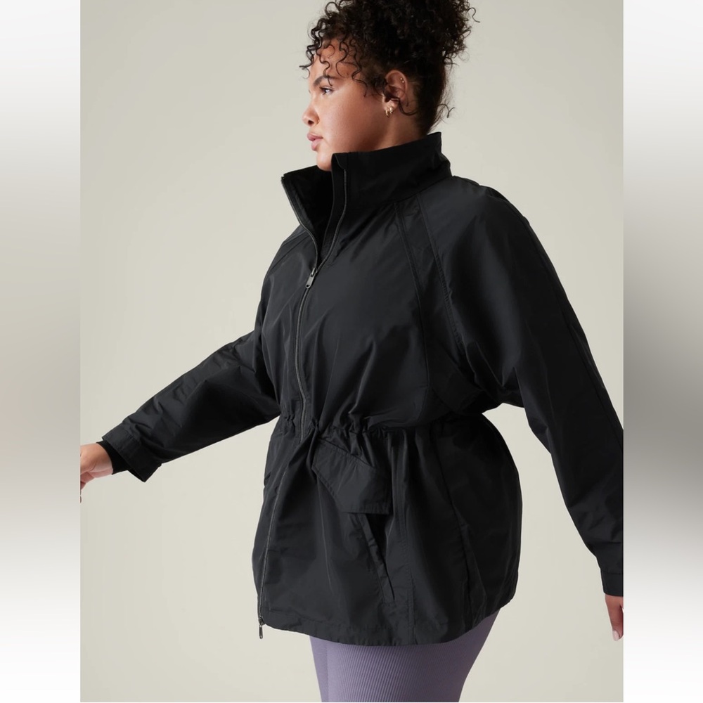 Athleta Westerley Jacket Women's L Black Water Resistant Wind Resistant NWT